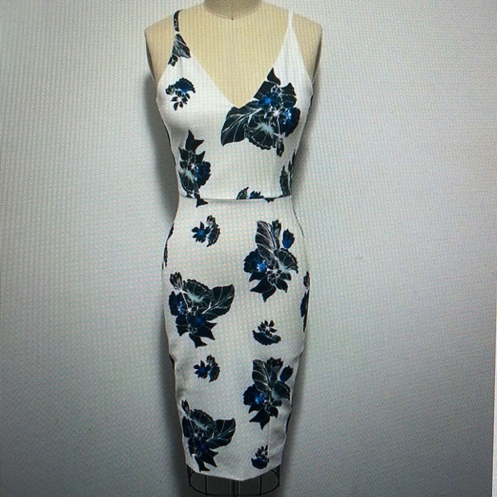 H&M floral fitted pencil floral dress wedding guest